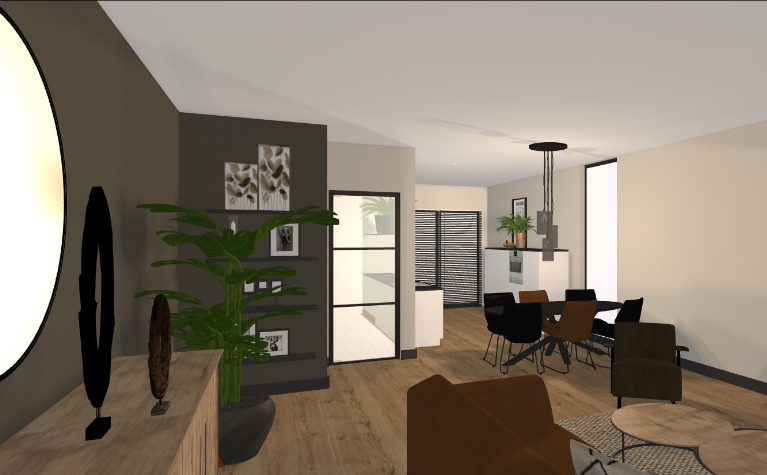 Een nieuw huis met een rustige en warme sfeer