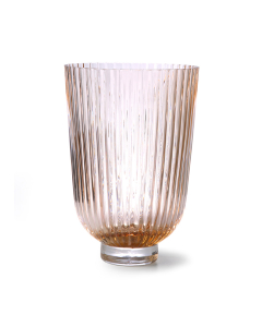 Vaas glas ribbed peach